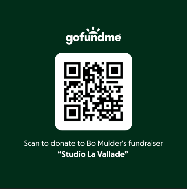 Scan om te doneren aan Bo Mulders fundraiser - Studio La Vallade GoFundMe